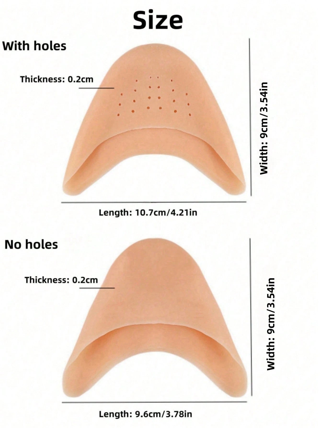 1Pair Silicone Ballet Toe Pads, Toe Protector For High Heels, Anti-Friction Toe &Forefoot Cushion Insoles