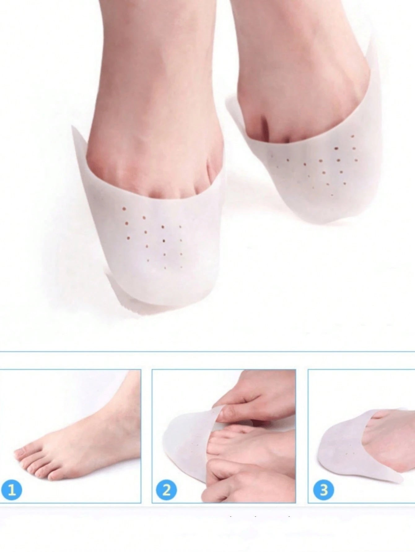 1Pair Silicone Ballet Toe Pads, Toe Protector For High Heels, Anti-Friction Toe &Forefoot Cushion Insoles