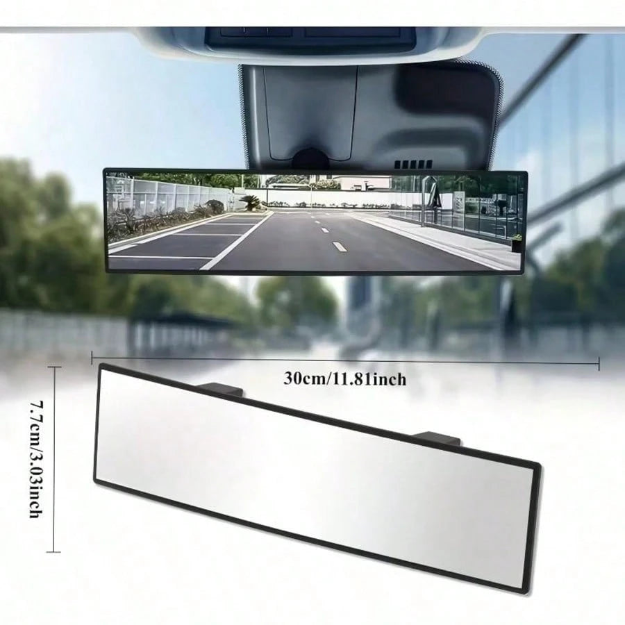 1pc 11.81 Inch Panoramic Convex Rearview Mirror, Built-In Clip-On Wide Angle Rearview Mirror, Effectively Reduces Blind Spots, Increases Driving Visibility