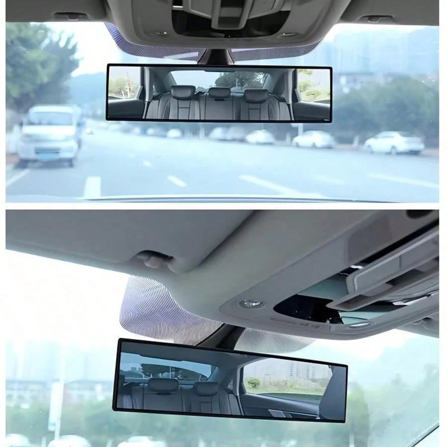 1pc 11.81 Inch Panoramic Convex Rearview Mirror, Built-In Clip-On Wide Angle Rearview Mirror, Effectively Reduces Blind Spots, Increases Driving Visibility