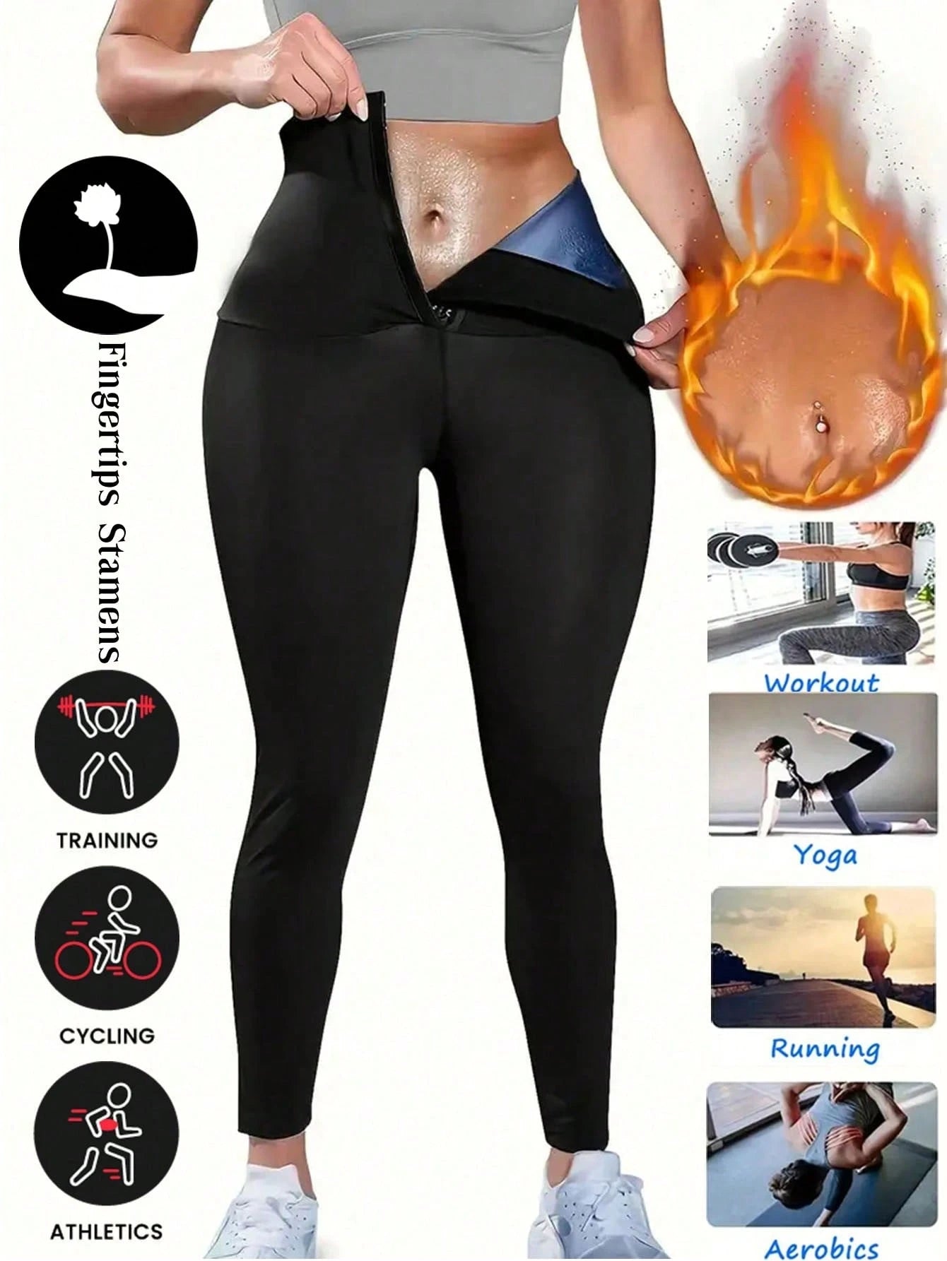 1pc 2025 Autumn & Winter Women High Waist Sports Pants, Butt Lifting Sauna Shaping Pants, Women Sportswear Spring Fall