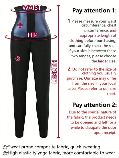 1pc 2025 Autumn & Winter Women High Waist Sports Pants, Butt Lifting Sauna Shaping Pants, Women Sportswear Spring Fall