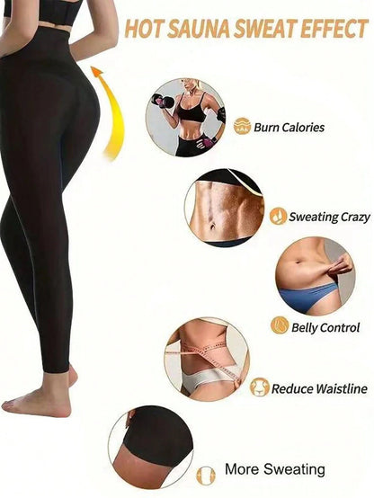 1pc 2025 Autumn & Winter Women High Waist Sports Pants, Butt Lifting Sauna Shaping Pants, Women Sportswear Spring Fall