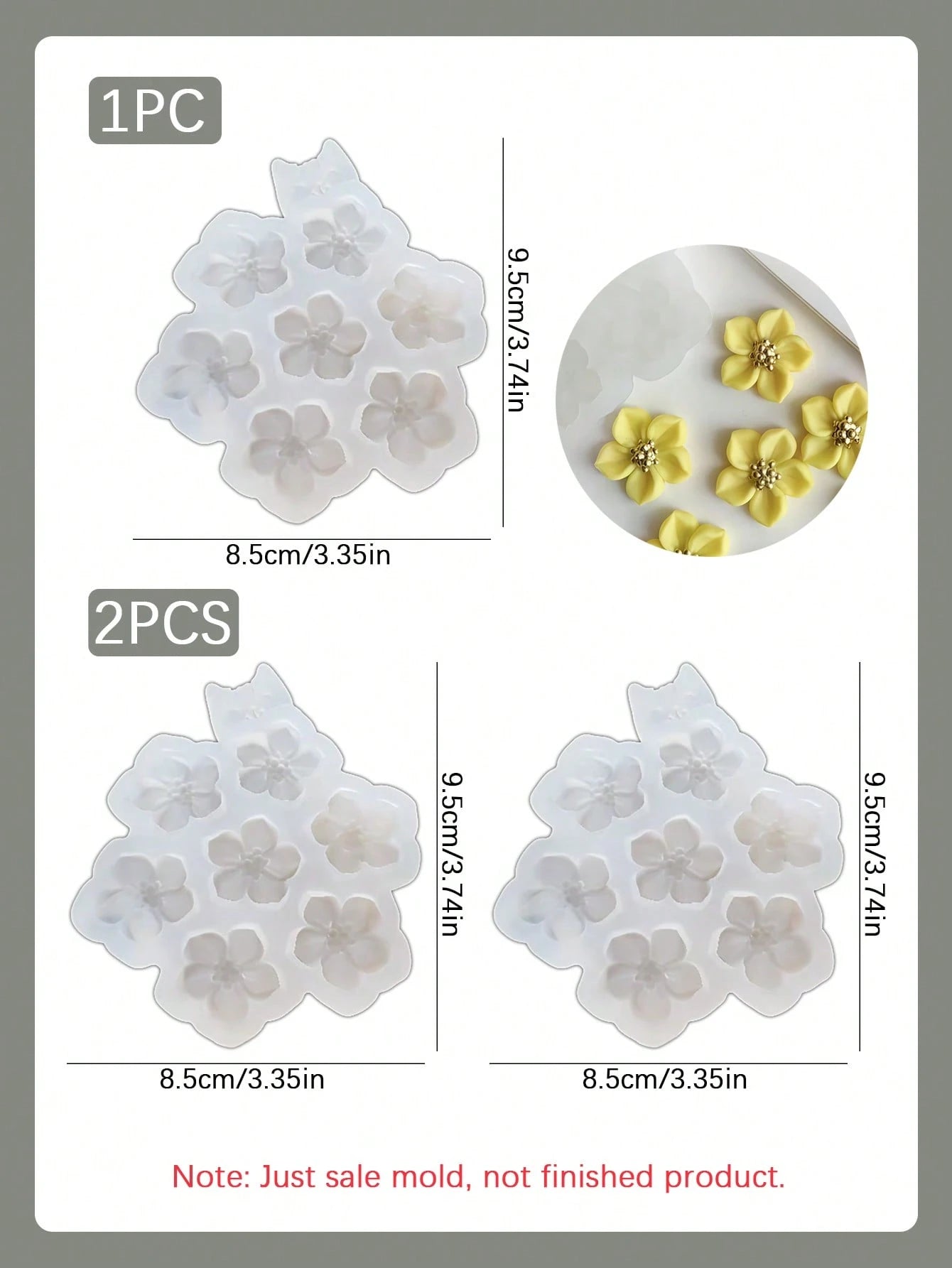 1PC/2PCS 3D Cherry Blossom Silicone Mold, Creative DIY Mold For Aromatherapy Candles/ Clay, Home Decor/ Gifts Ornament Epoxy Resin Mold, Crafts Casting Molds, Artistic Ornaments Plaster Mould