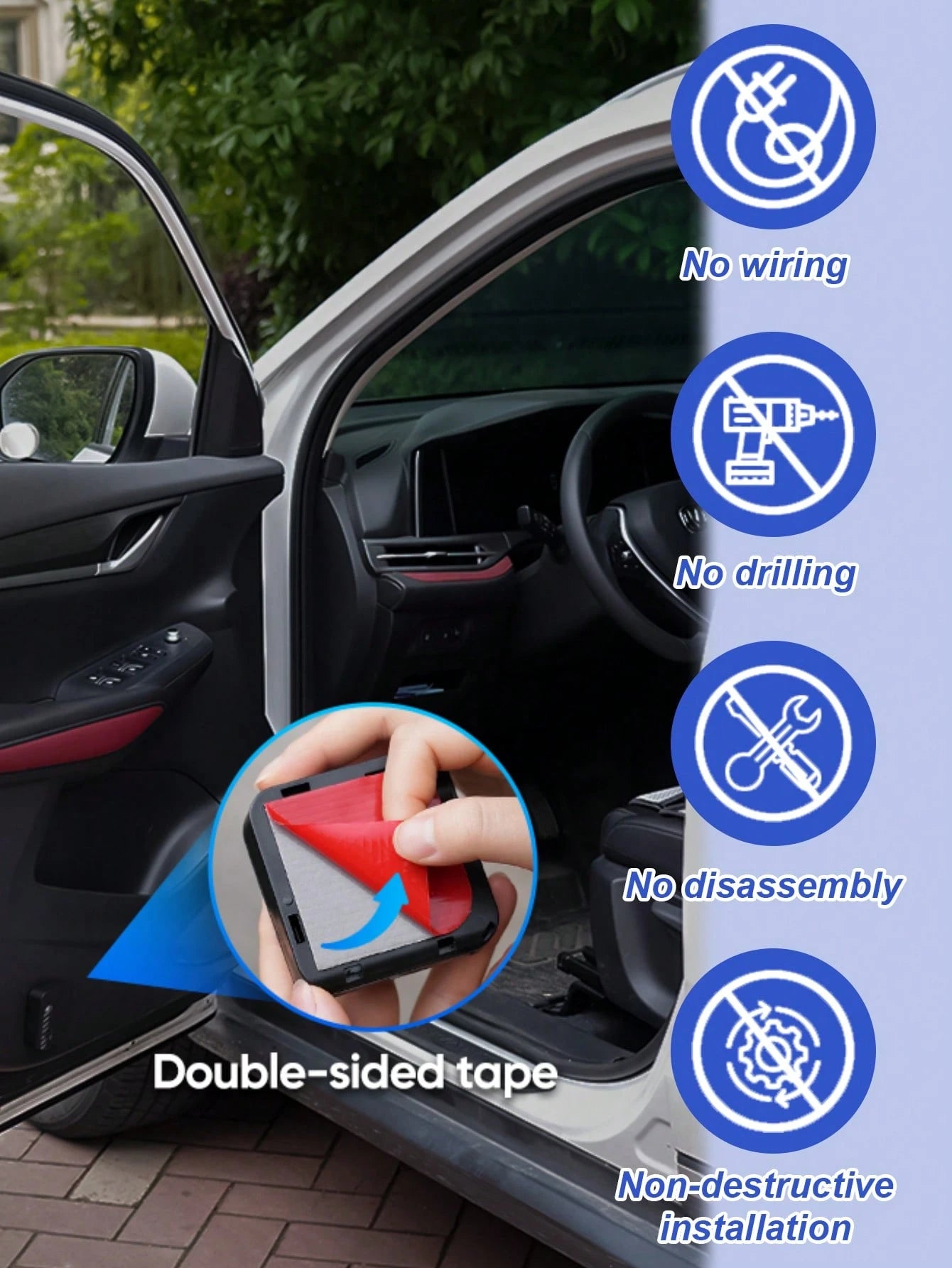 1pc/2pcs/4pcs Angel Wing Shaped Car Ambient Lights, Giving Your Car Wings, Instant Install Door Projector Lights, Angel Wings Love Magic Array Smart Induction Lights, No Wiring Required Door Opening W