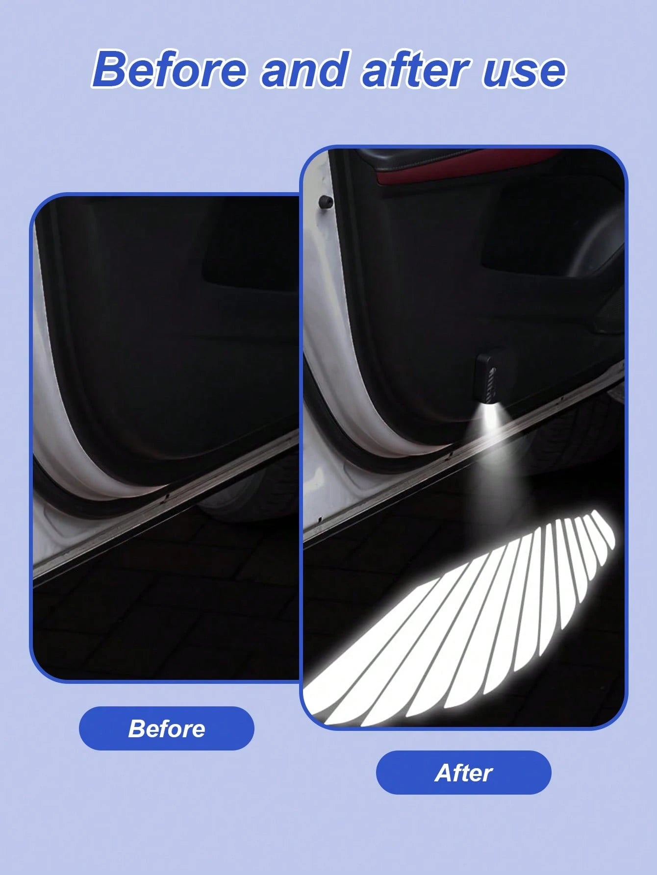 1pc/2pcs/4pcs Angel Wing Shaped Car Ambient Lights, Giving Your Car Wings, Instant Install Door Projector Lights, Angel Wings Love Magic Array Smart Induction Lights, No Wiring Required Door Opening W