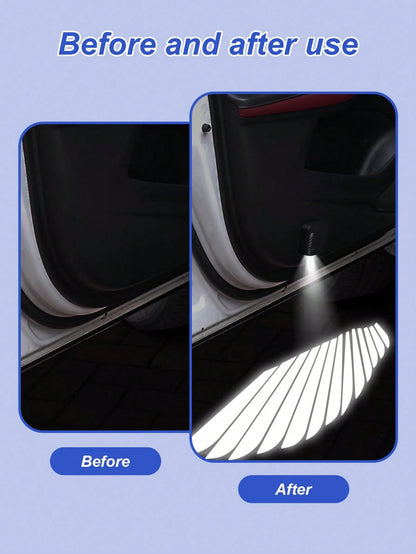 1pc/2pcs/4pcs Angel Wing Shaped Car Ambient Lights, Giving Your Car Wings, Instant Install Door Projector Lights, Angel Wings Love Magic Array Smart Induction Lights, No Wiring Required Door Opening W