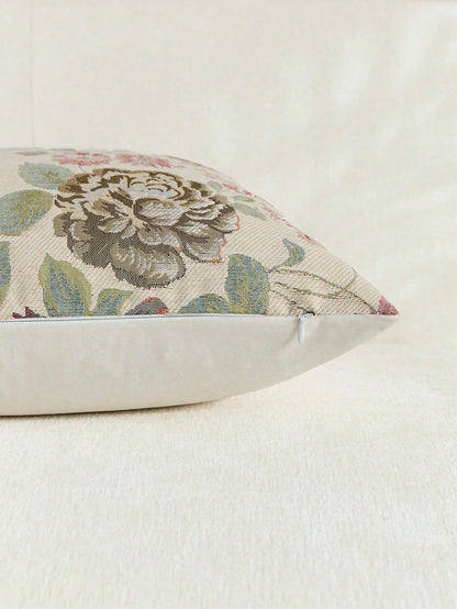 1pc/2pcs Black (No Insert) Floral Pattern Cushion Cover, Fashionable Vintage Comfortable Jacquard Rose Chenille Pillowcase, Suitable For Daily Home Decor, Sofa, Bed, Bedroom, Gift, Holiday Decoration
