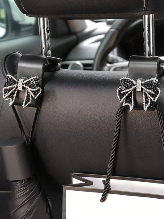 1pc/2pcs Car Seat Back Bowknot Hanging Hook, Multifunctional Storage Backrest Hook