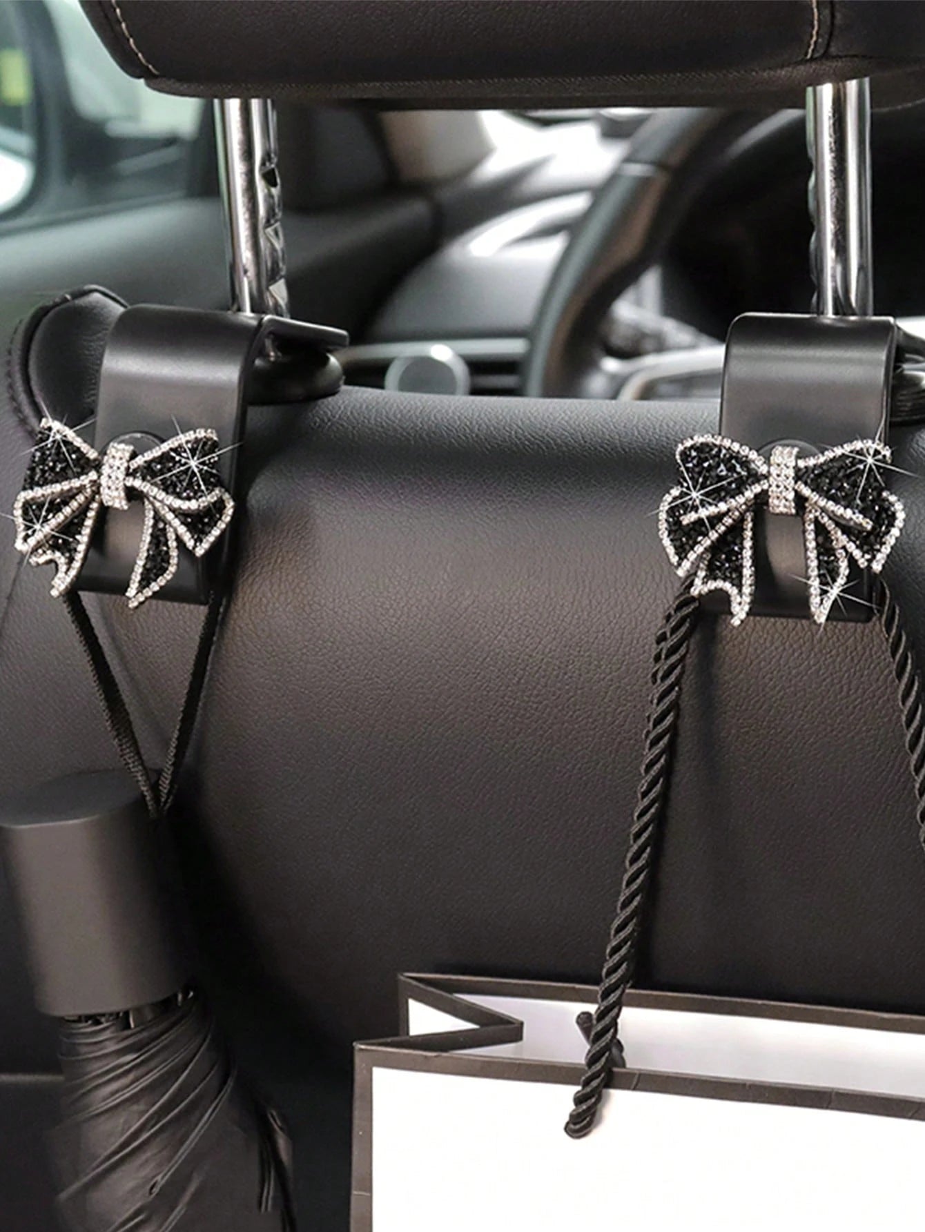 1pc/2pcs Car Seat Back Bowknot Hanging Hook, Multifunctional Storage Backrest Hook