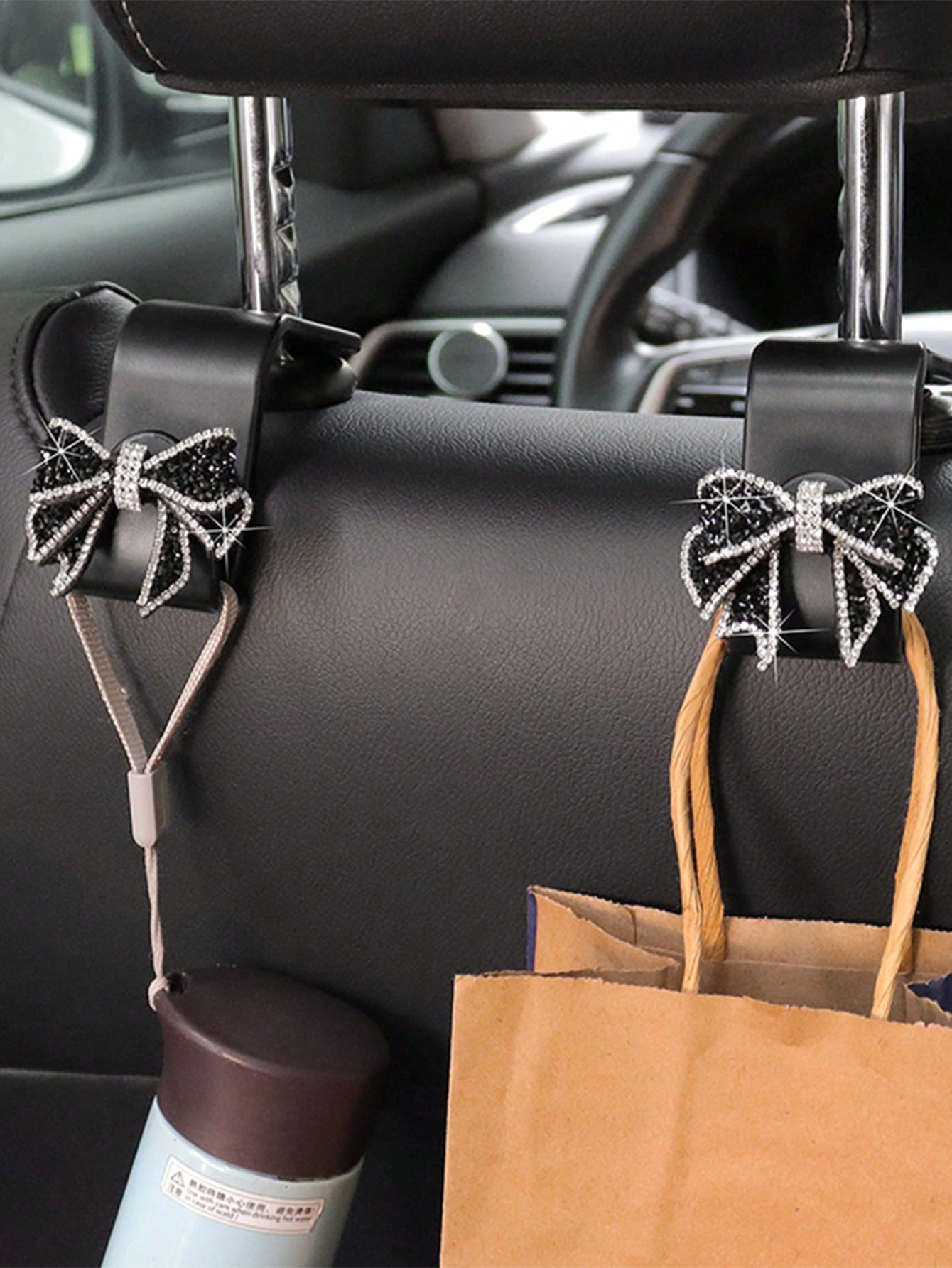 1pc/2pcs Car Seat Back Bowknot Hanging Hook, Multifunctional Storage Backrest Hook