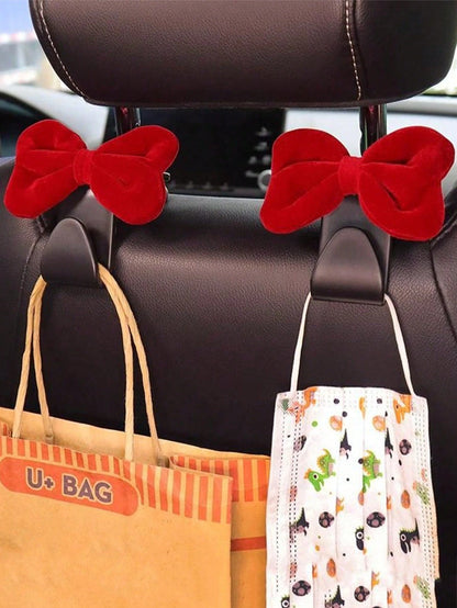 1pc/2pcs Car Seat Back Bowknot Hanging Hook, Multifunctional Storage Backrest Hook