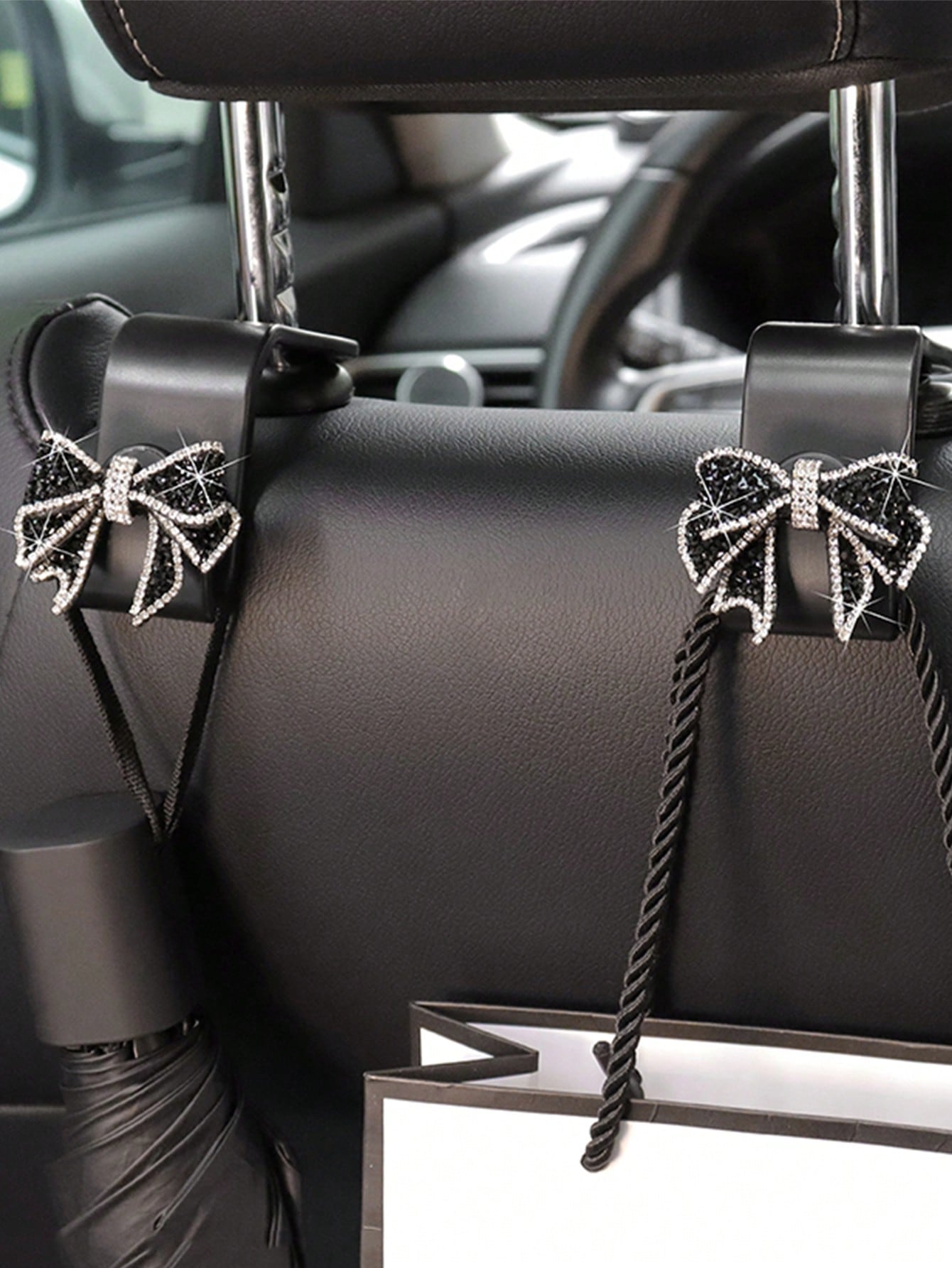 1pc/2pcs Car Seat Back Bowknot Hanging Hook, Multifunctional Storage Backrest Hook