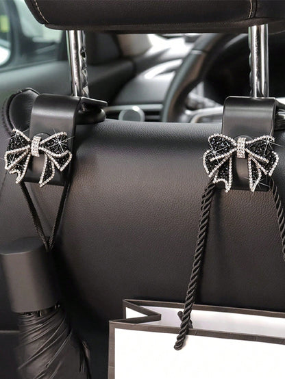 1pc/2pcs Car Seat Back Bowknot Hanging Hook, Multifunctional Storage Backrest Hook