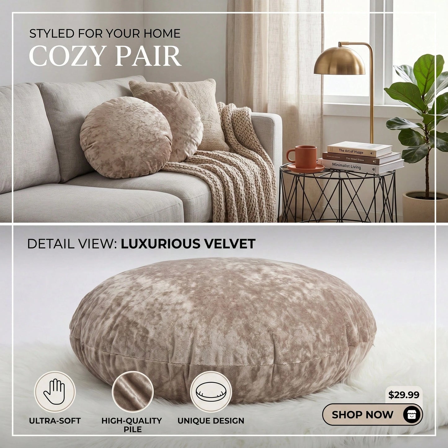 1pc/2pcs Nordic Minimalist Burnt Orange Velvet Round Throw Pillow Cover 45cm(18in), Soft Thick Ruched Edge Round Decorative Pillow Sham (Inner Pillow Not Included), Bohemian Vintage Rust Velvet Cushio