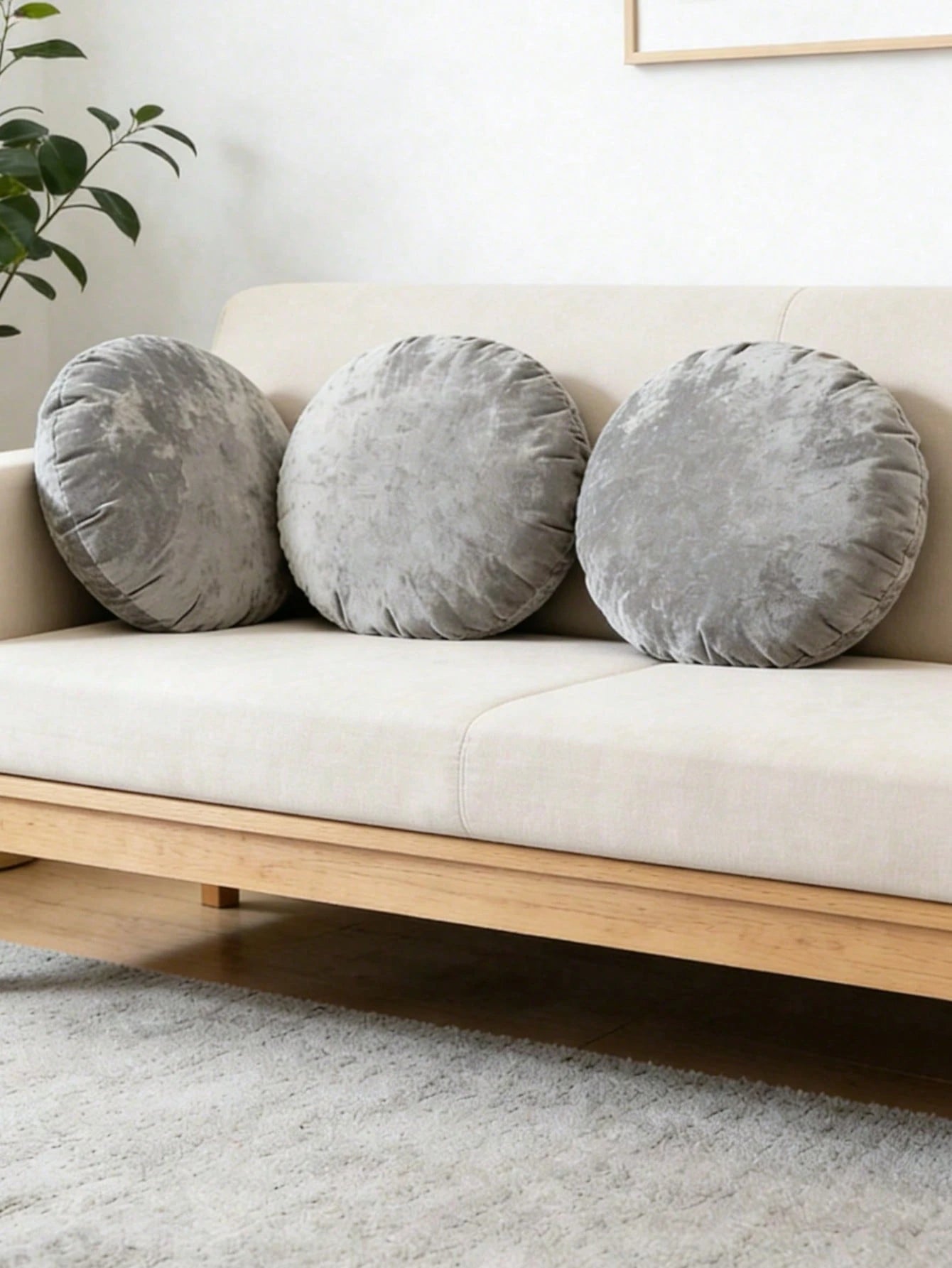 1pc/2pcs Nordic Minimalist Burnt Orange Velvet Round Throw Pillow Cover 45cm(18in), Soft Thick Ruched Edge Round Decorative Pillow Sham (Inner Pillow Not Included), Bohemian Vintage Rust Velvet Cushio