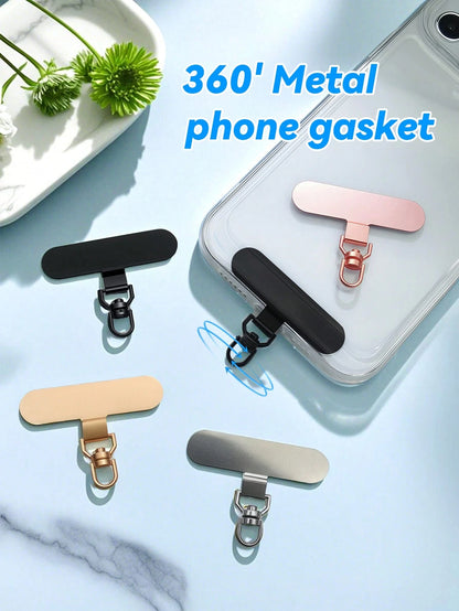 1pc 360° Rotatable Stainless Steel Phone Lanyard Connector, Ultra-Thin Metal Clip Suitable For Phone Cases, Phones And Phone Accessories