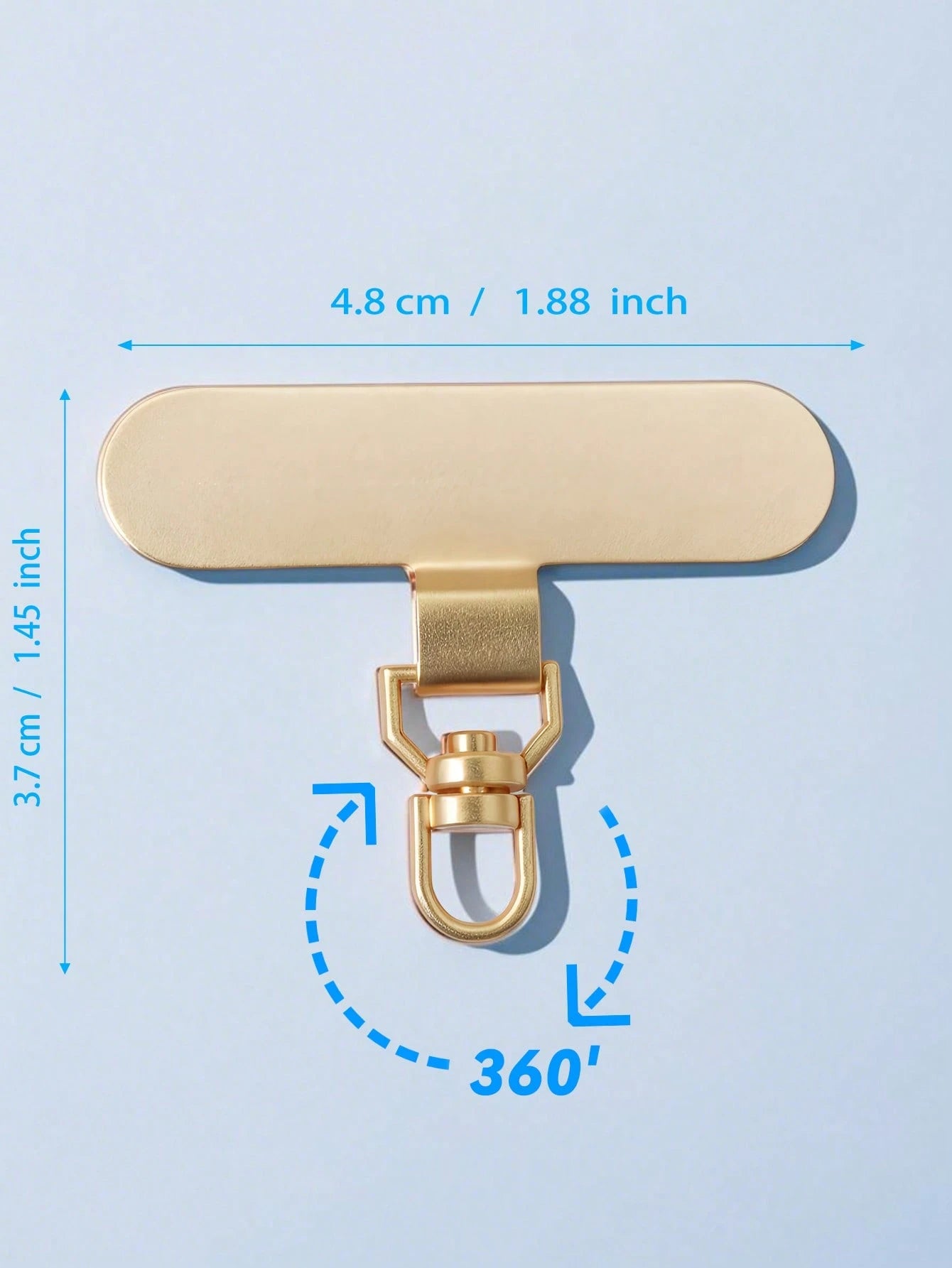 1pc 360° Rotatable Stainless Steel Phone Lanyard Connector, Ultra-Thin Metal Clip Suitable For Phone Cases, Phones And Phone Accessories