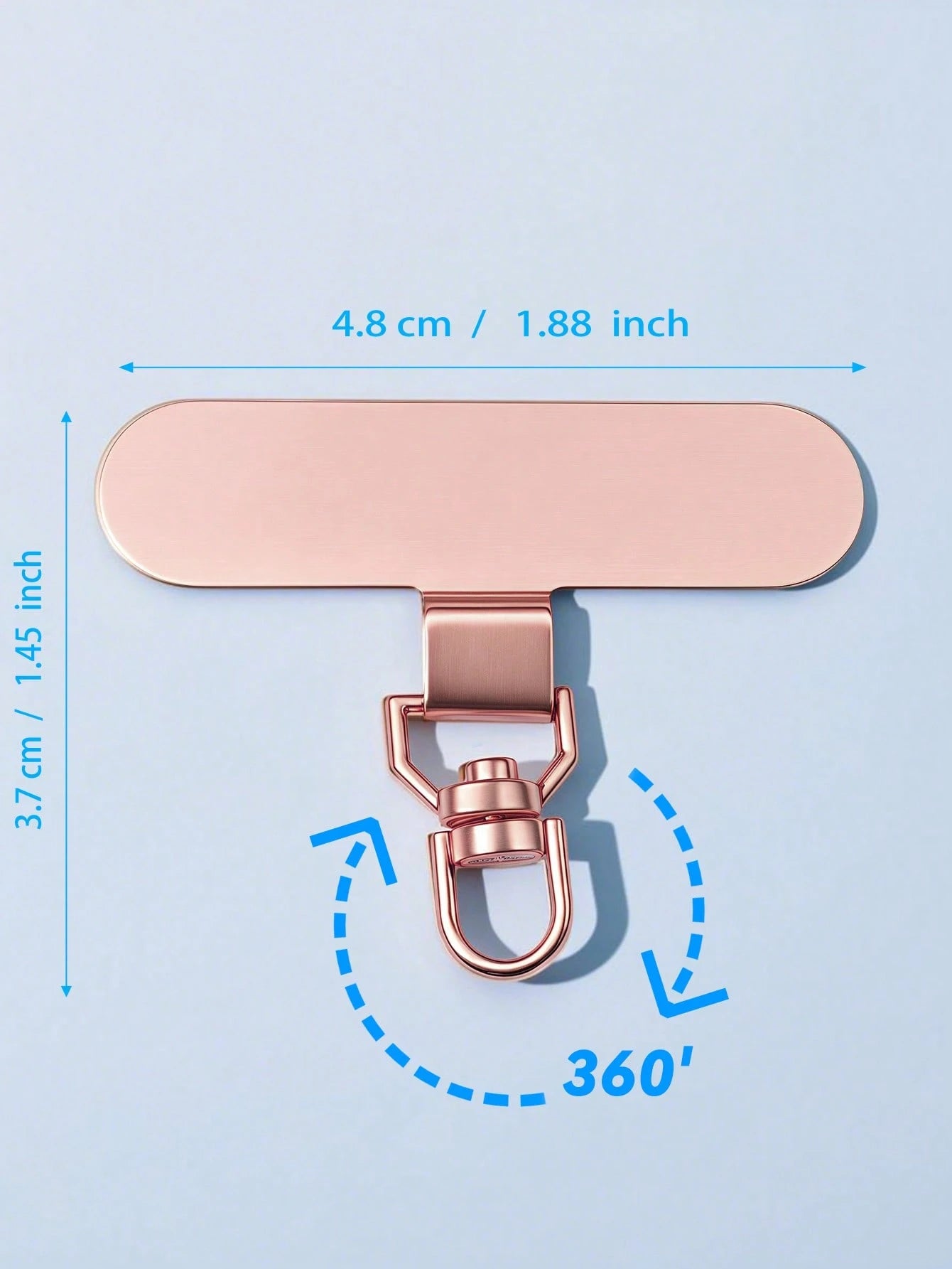 1pc 360° Rotatable Stainless Steel Phone Lanyard Connector, Ultra-Thin Metal Clip Suitable For Phone Cases, Phones And Phone Accessories