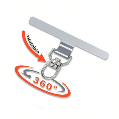 1pc 360° Rotatable Stainless Steel Phone Lanyard Connector, Ultra-Thin Metal Clip Suitable For Phone Cases, Phones And Phone Accessories