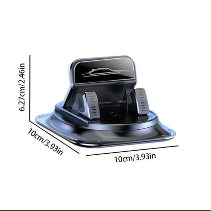 1pc 360° Rotating Car Phone Holder, Made Of ABS With Silicone Anti-Slip Pad, Compatible With Dashboard, Suitable For Car, Office, Home Use, Dashboard Rotating Navigation Phone Holder, Rotating Bracket