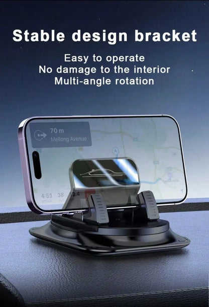 1pc 360° Rotating Car Phone Holder, Made Of ABS With Silicone Anti-Slip Pad, Compatible With Dashboard, Suitable For Car, Office, Home Use, Dashboard Rotating Navigation Phone Holder, Rotating Bracket