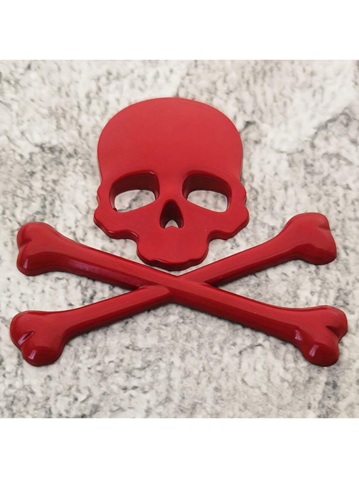 1pc 3D Metal Skull Head Car Emblem Sticker, Car & Motorcycle Decal Badge Label, Car Body Decoration Sticker, Suitable For Cars And Motorcycles