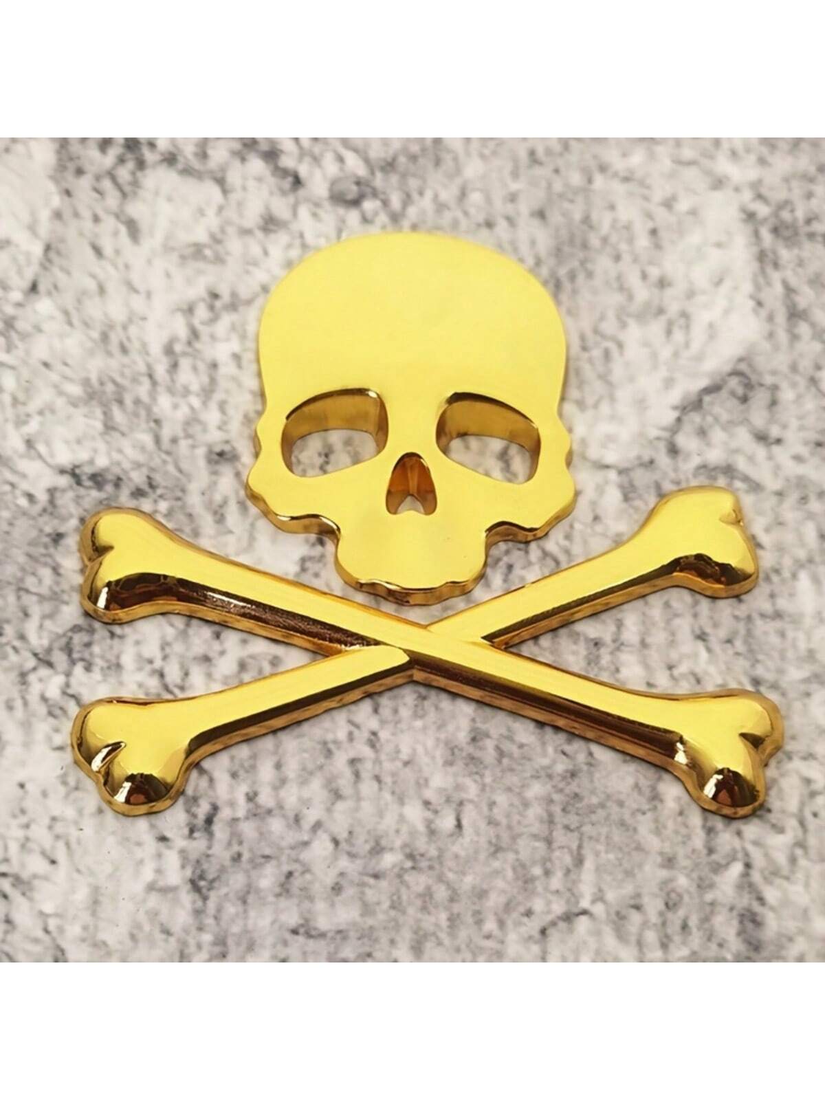 1pc 3D Metal Skull Head Car Emblem Sticker, Car & Motorcycle Decal Badge Label, Car Body Decoration Sticker, Suitable For Cars And Motorcycles