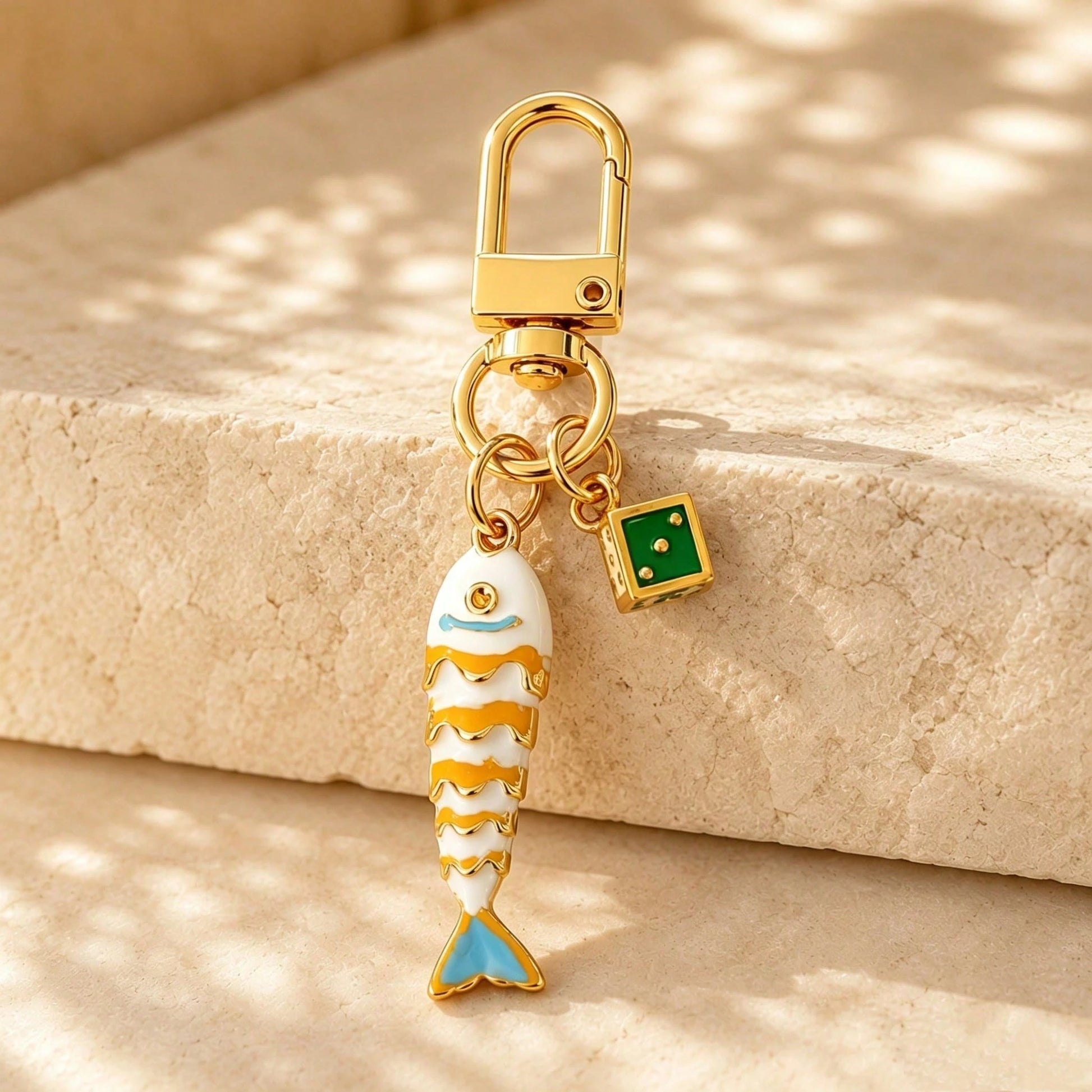 1pc/3pcs Unisex Lucky Koi Fish Pendant Multi-Sided Multi-Color Dice Accessory Keychain Creative Backpack Charm Bag Key Hanger