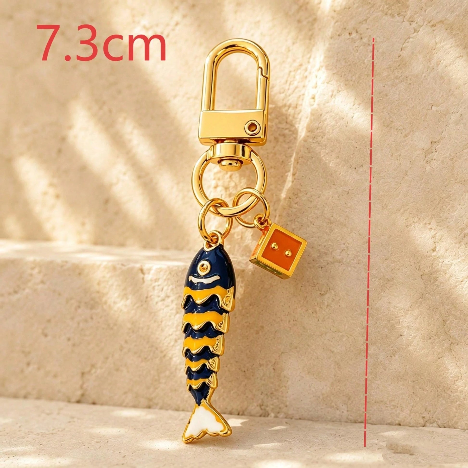1pc/3pcs Unisex Lucky Koi Fish Pendant Multi-Sided Multi-Color Dice Accessory Keychain Creative Backpack Charm Bag Key Hanger