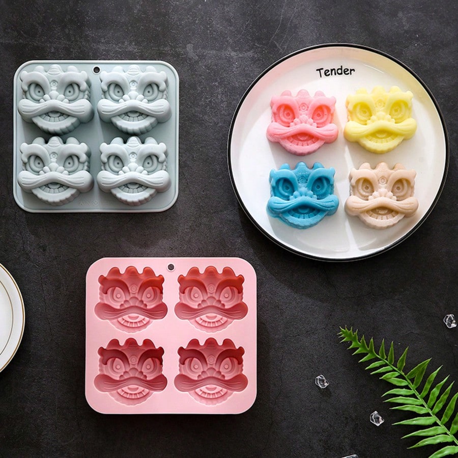 1PC 4-Hole Silicone Soap Mold, Including Elephant, Hedgehog, Hippopotamus, And Snail Shapes, Suitable For Gypsum, Clay, And Epoxy Resin, Cute 3D Animal Design, DIY Handmade Soap Mold, Suitable For Dai