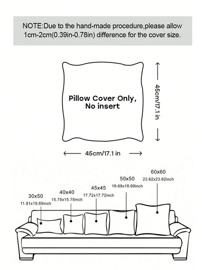 1pc 45*45cm Halloween Maple Leaf Quilted Pillow Case, Hidden Zipper Pillow Cover, Autumn Decor Pillow Case, Home Decor Halloween Decoration Living Room Bedroom Sofa, No Pillow Insert