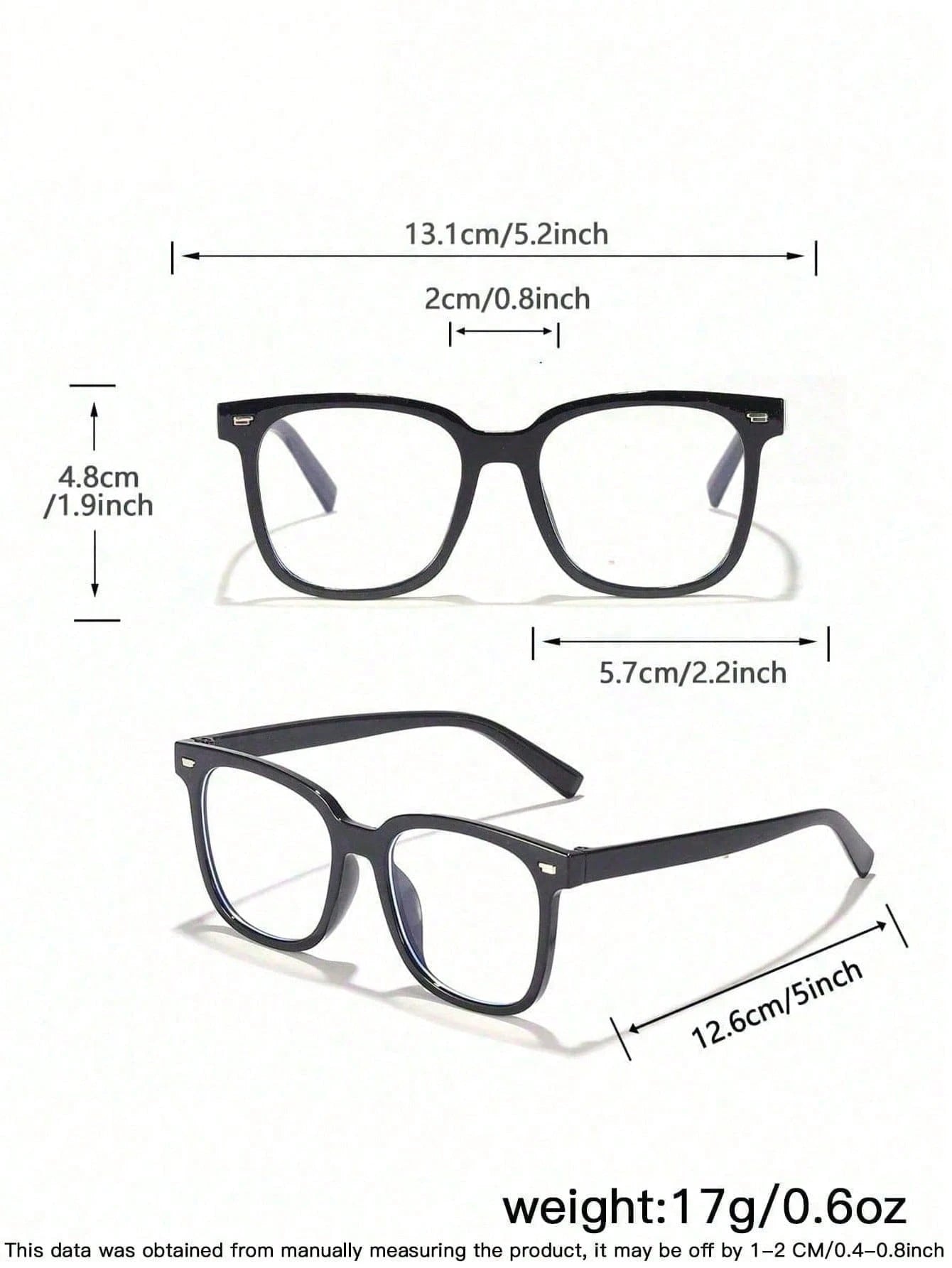 1pc 6-12 Years Old Kids Unisex Acrylic Basic Rectangular Fashion Solid Color Glasses, Suitable For Daily Reading And School Outfit