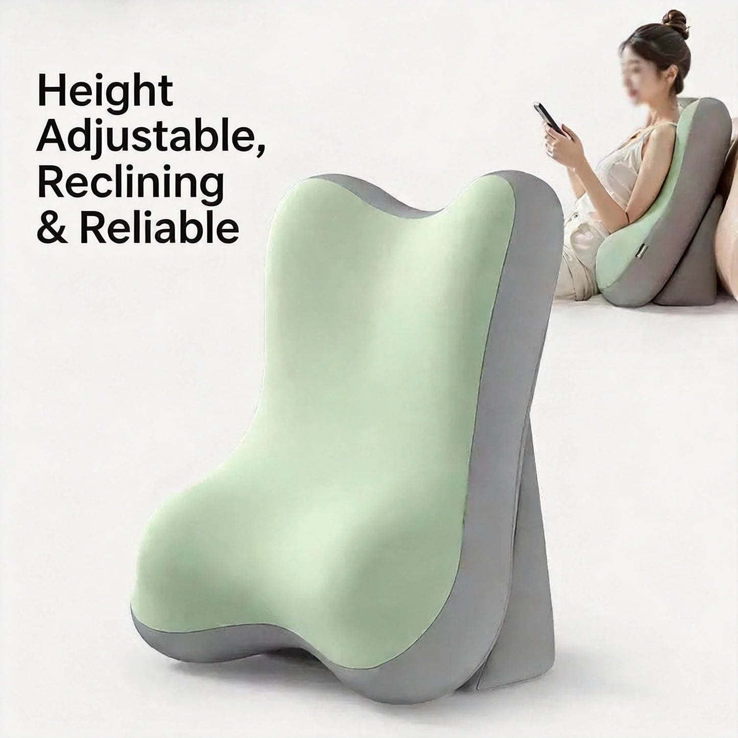 1pc Adjustable & Detachable Ergonomic Memory Foam Wedge Pillow, Inclined Leg Support Cushion, Multi-Functional Backrest Pillow, Suitable For Bed, Sofa, Reading, Travel, Bedroom