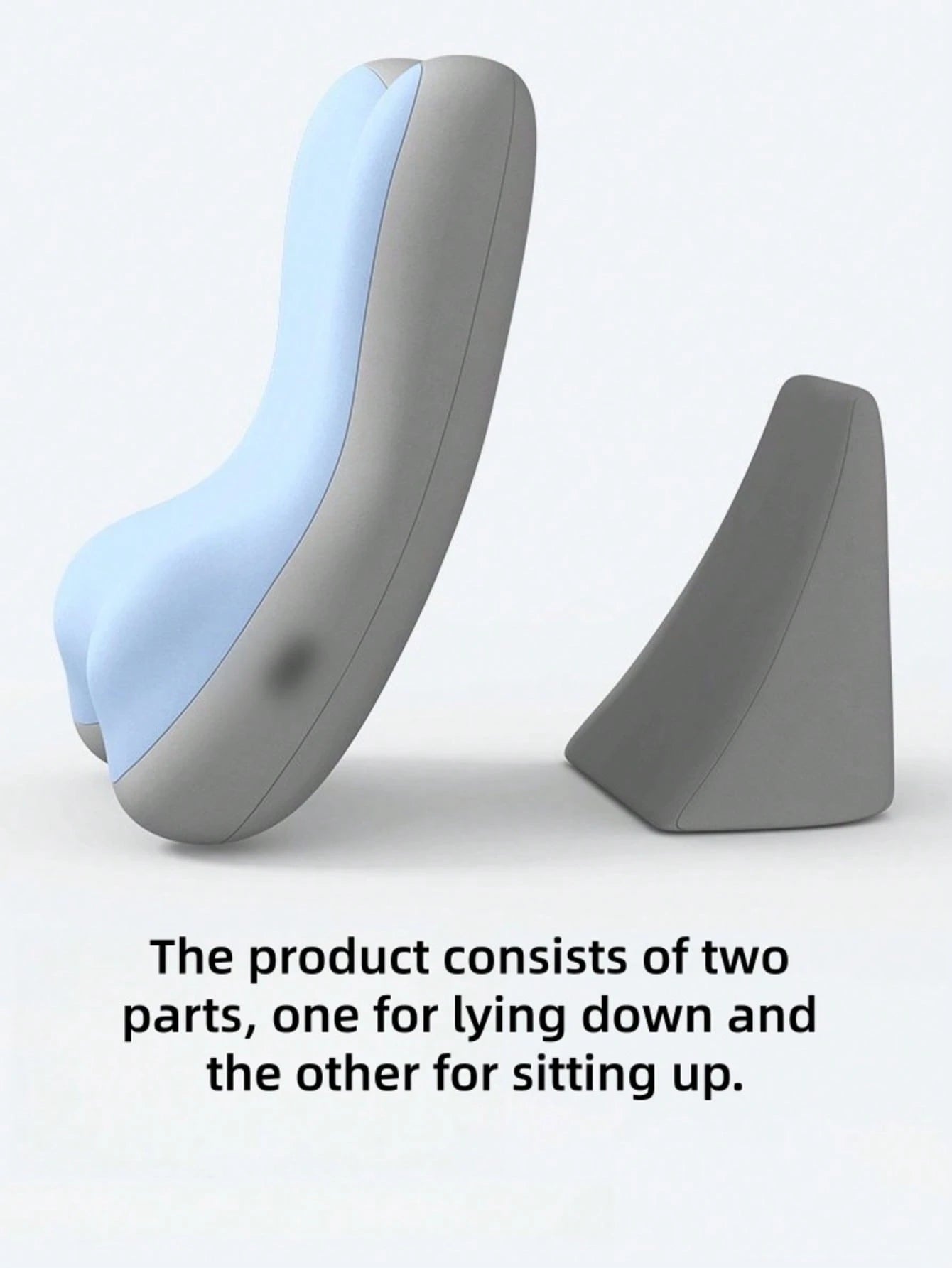 1pc Adjustable & Detachable Ergonomic Memory Foam Wedge Pillow, Inclined Leg Support Cushion, Multi-Functional Backrest Pillow, Suitable For Bed, Sofa, Reading, Travel, Bedroom