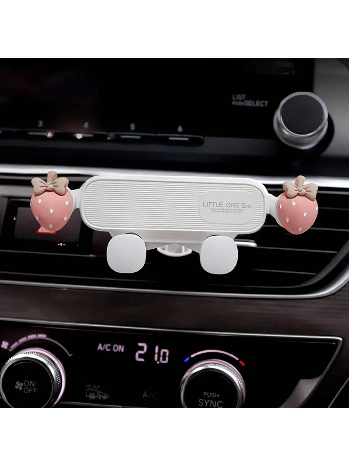 1pc Adorable Strawberry-Shaped Car Phone Holder For Girls- Fun And Functional Design- Easy Installation And Adjustable Angle- Compatible With Most Smartphones
