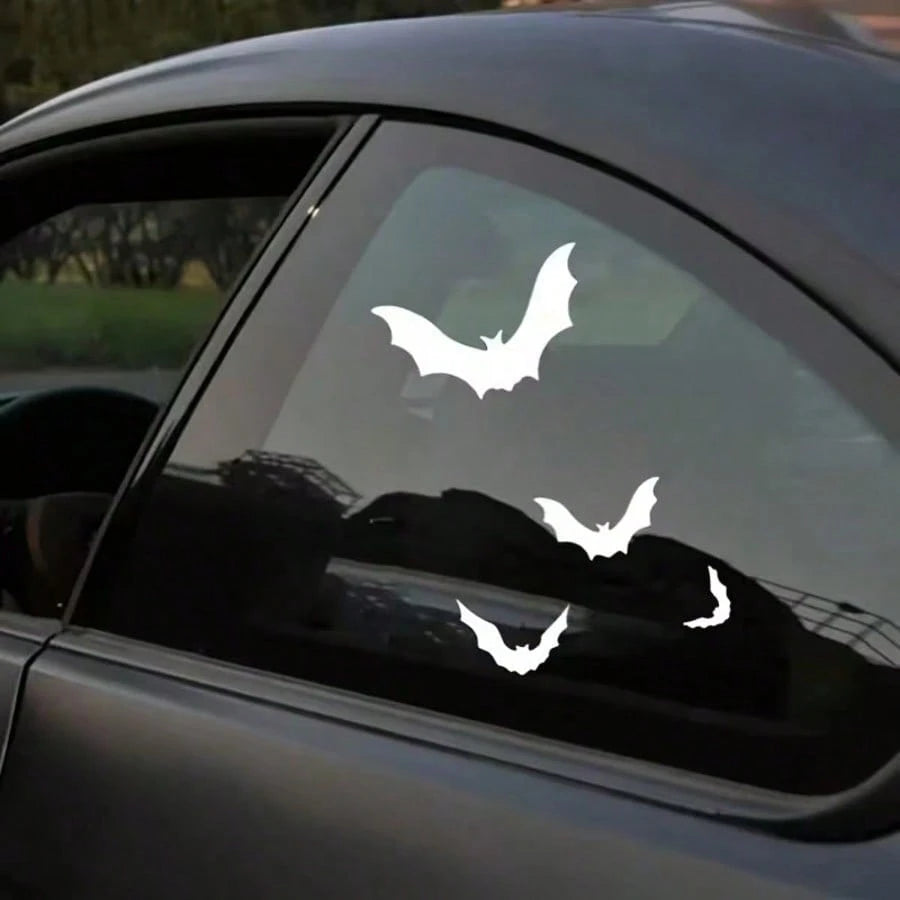 1pc AOLIN Halloween Sticker, Black/White/Rainbow Color Optional, Waterproof Vinyl Material, Eerie Gothic Style Decoration, Easy To Apply, Covers Scratches, Universal For Car, SUV, Truck Windows, Hallo
