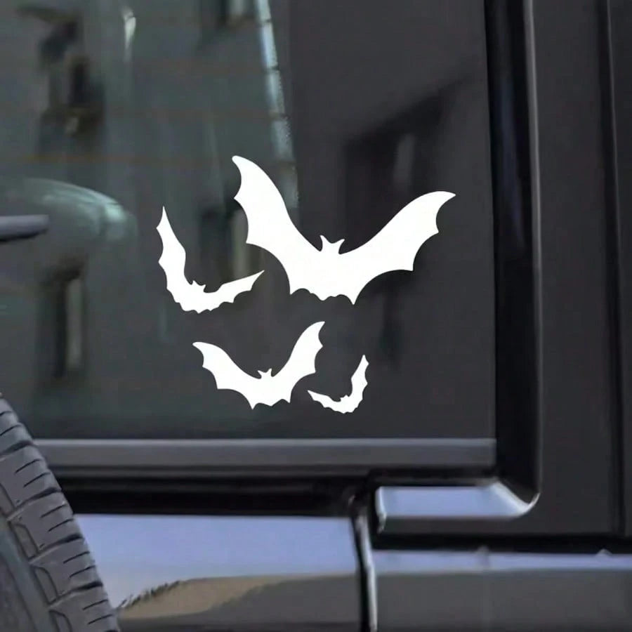 1pc AOLIN Halloween Sticker, Black/White/Rainbow Color Optional, Waterproof Vinyl Material, Eerie Gothic Style Decoration, Easy To Apply, Covers Scratches, Universal For Car, SUV, Truck Windows, Hallo