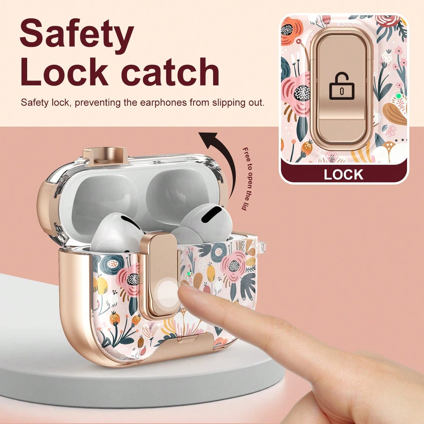1pc Applicable Apple AirPodsPro 3 Case Bluetooth Headset Protective Cover Compatible With AirPodsPro 2/AirPods4 Multi-Functional Lock Switch Bluetooth Headset Protective Case