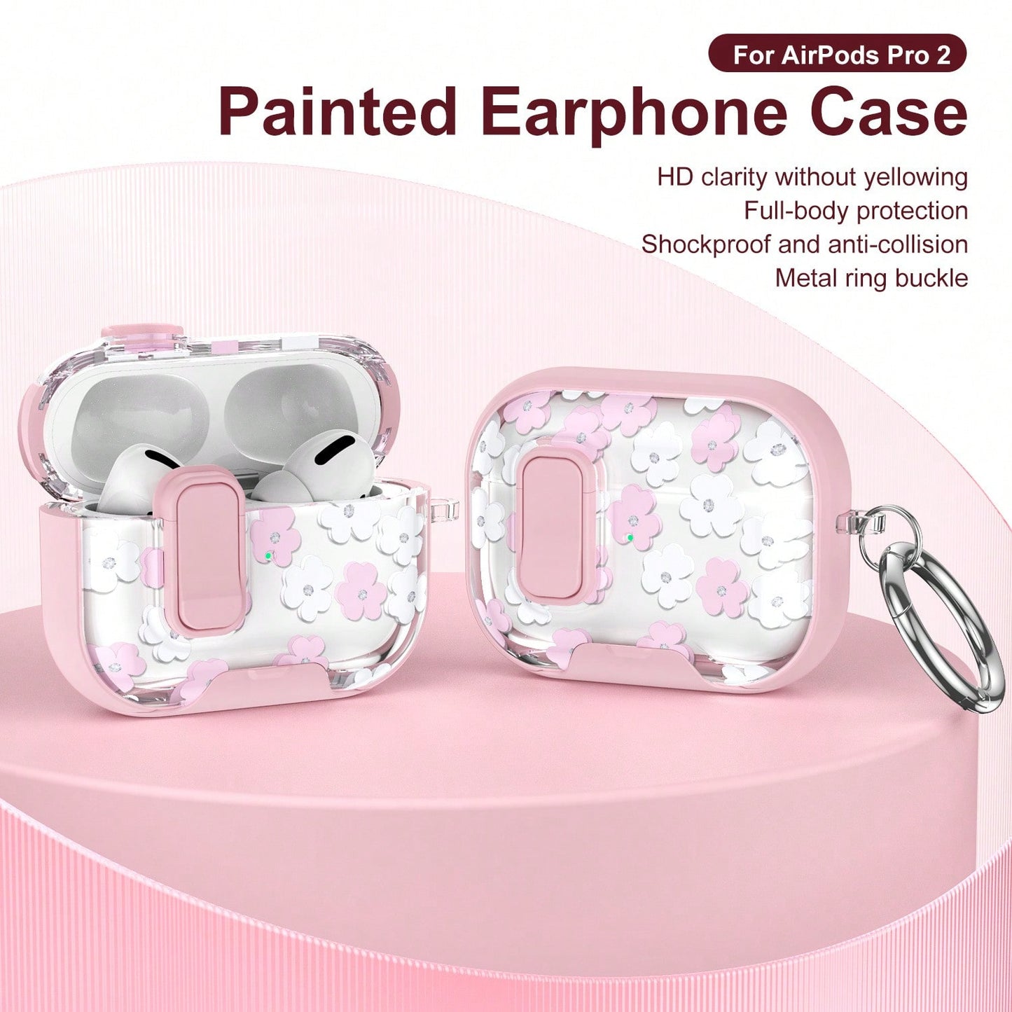 1pc Applicable Apple AirPodsPro 3 Case Bluetooth Headset Protective Cover Compatible With AirPodsPro 2/AirPods4 Multi-Functional Lock Switch Bluetooth Headset Protective Case