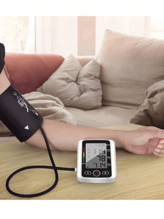 1pc Arm Blood Pressure Monitor, Home Healthcare Digital LCD Display Upper Arm Blood Pressure Monitor, Heart Rate Monitor, Blood Pressure Monitor, For Measuring And Automatically Monitoring Your Family