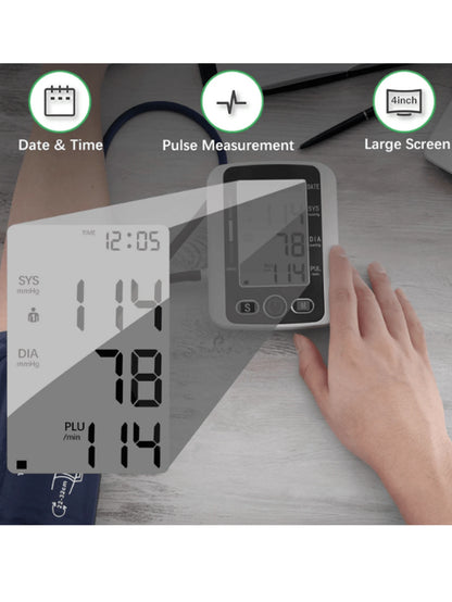 1pc Arm Blood Pressure Monitor, Home Healthcare Digital LCD Display Upper Arm Blood Pressure Monitor, Heart Rate Monitor, Blood Pressure Monitor, For Measuring And Automatically Monitoring Your Family
