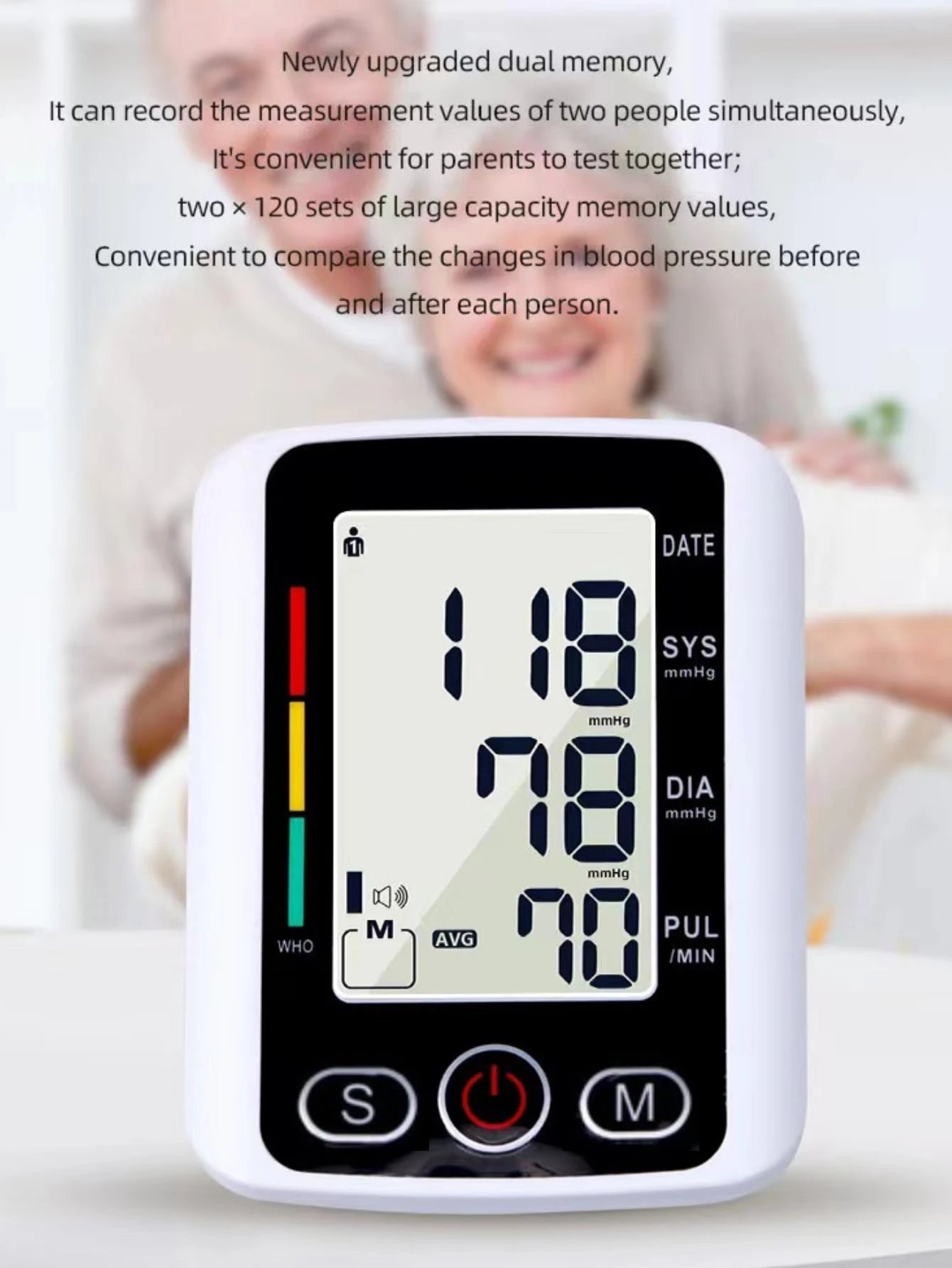 1pc Arm Blood Pressure Monitor, Home Healthcare Digital LCD Display Upper Arm Blood Pressure Monitor, Heart Rate Monitor, Blood Pressure Monitor, For Measuring And Automatically Monitoring Your Family