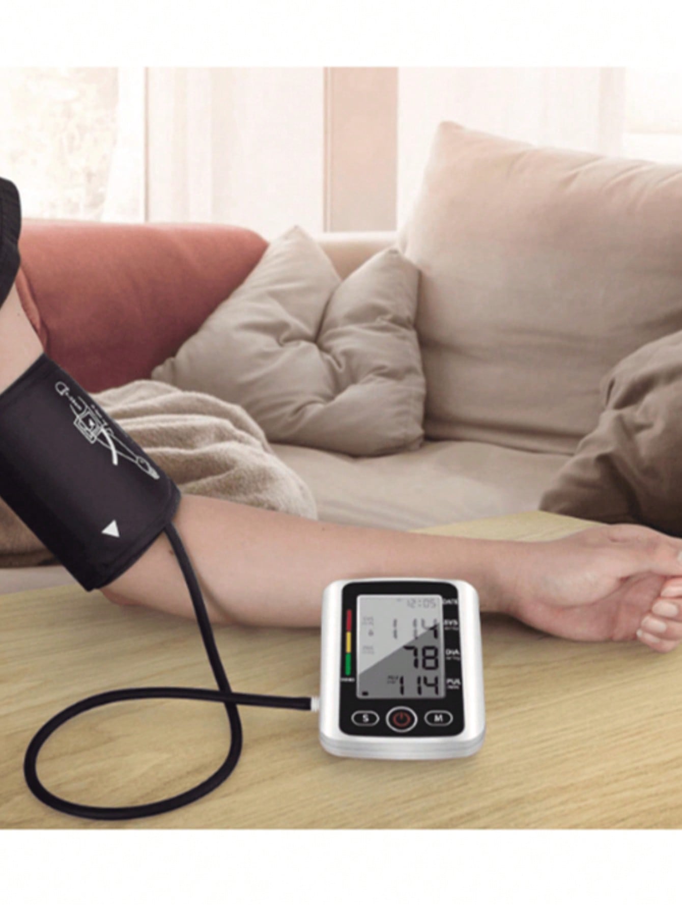 1pc Arm Blood Pressure Monitor, Home Healthcare Digital LCD Display Upper Arm Blood Pressure Monitor, Heart Rate Monitor, Blood Pressure Monitor, For Measuring And Automatically Monitoring Your Family