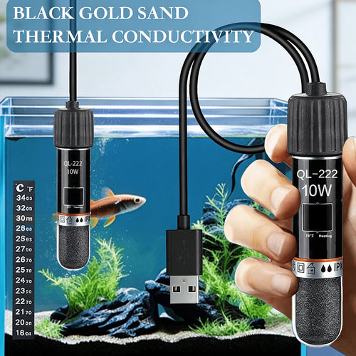 1PC Automatic Heating, Constant Temperature Mini Heater Rod, Small Aquarium USB Heater Rod, 26°C Constant Temperature Aquarium Heater, Quartz Explosion-Proof, 10W Output.