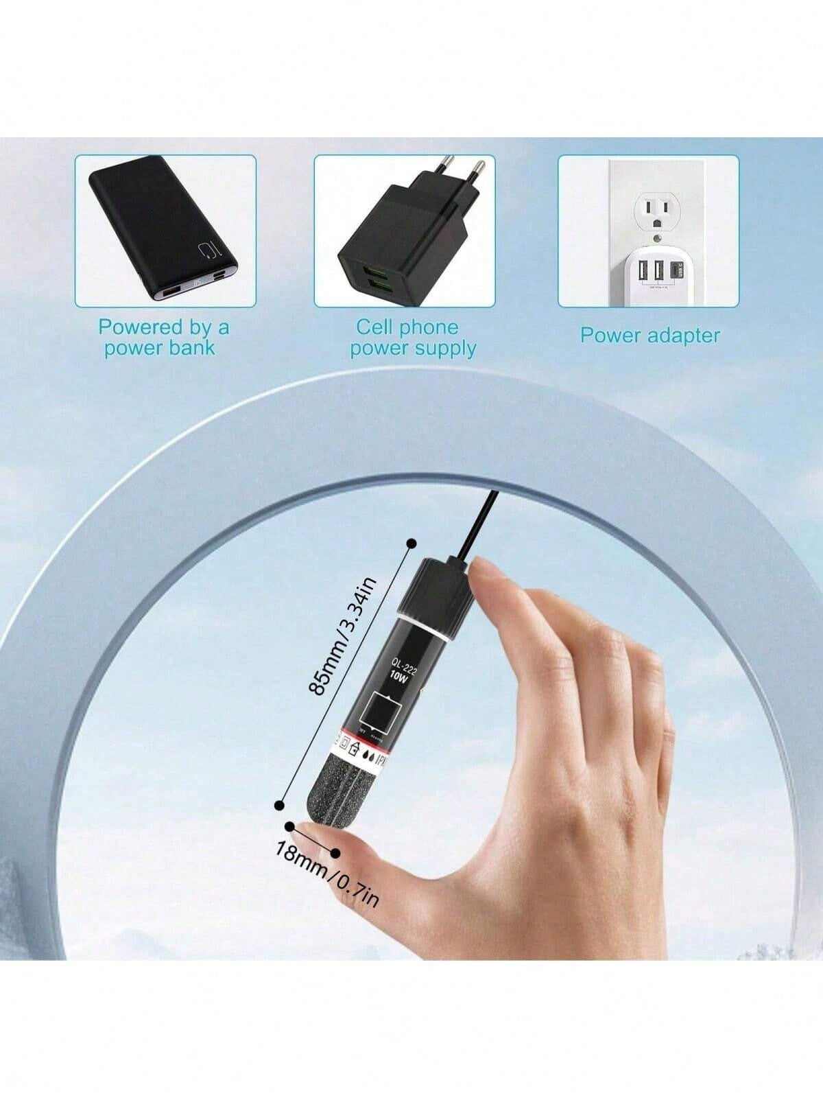 1PC Automatic Heating, Constant Temperature Mini Heater Rod, Small Aquarium USB Heater Rod, 26°C Constant Temperature Aquarium Heater, Quartz Explosion-Proof, 10W Output.
