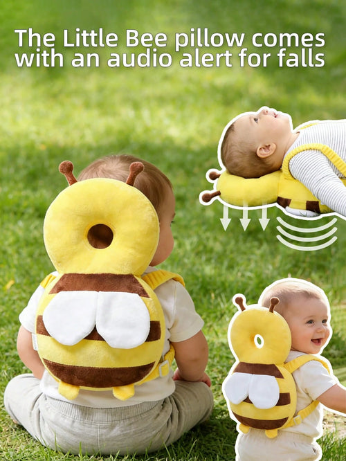 1pc Baby Crawling Head Protection Pillow, Soft Breathable Adjustable Anti-Fall Backpack Pad, Polyester Fiber Material, Suitable For 6-36 Months Infants