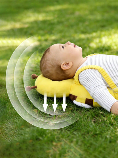 1pc Baby Crawling Head Protection Pillow, Soft Breathable Adjustable Anti-Fall Backpack Pad, Polyester Fiber Material, Suitable For 6-36 Months Infants