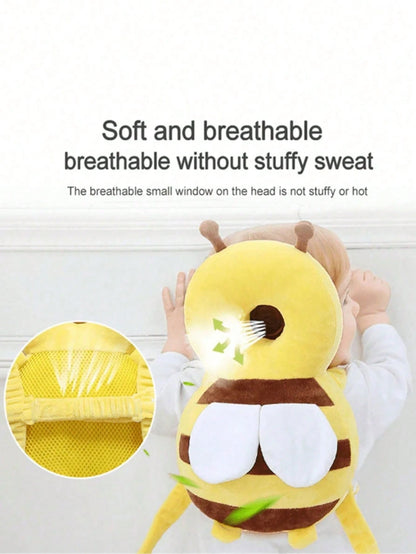1pc Baby Crawling Head Protection Pillow, Soft Breathable Adjustable Anti-Fall Backpack Pad, Polyester Fiber Material, Suitable For 6-36 Months Infants