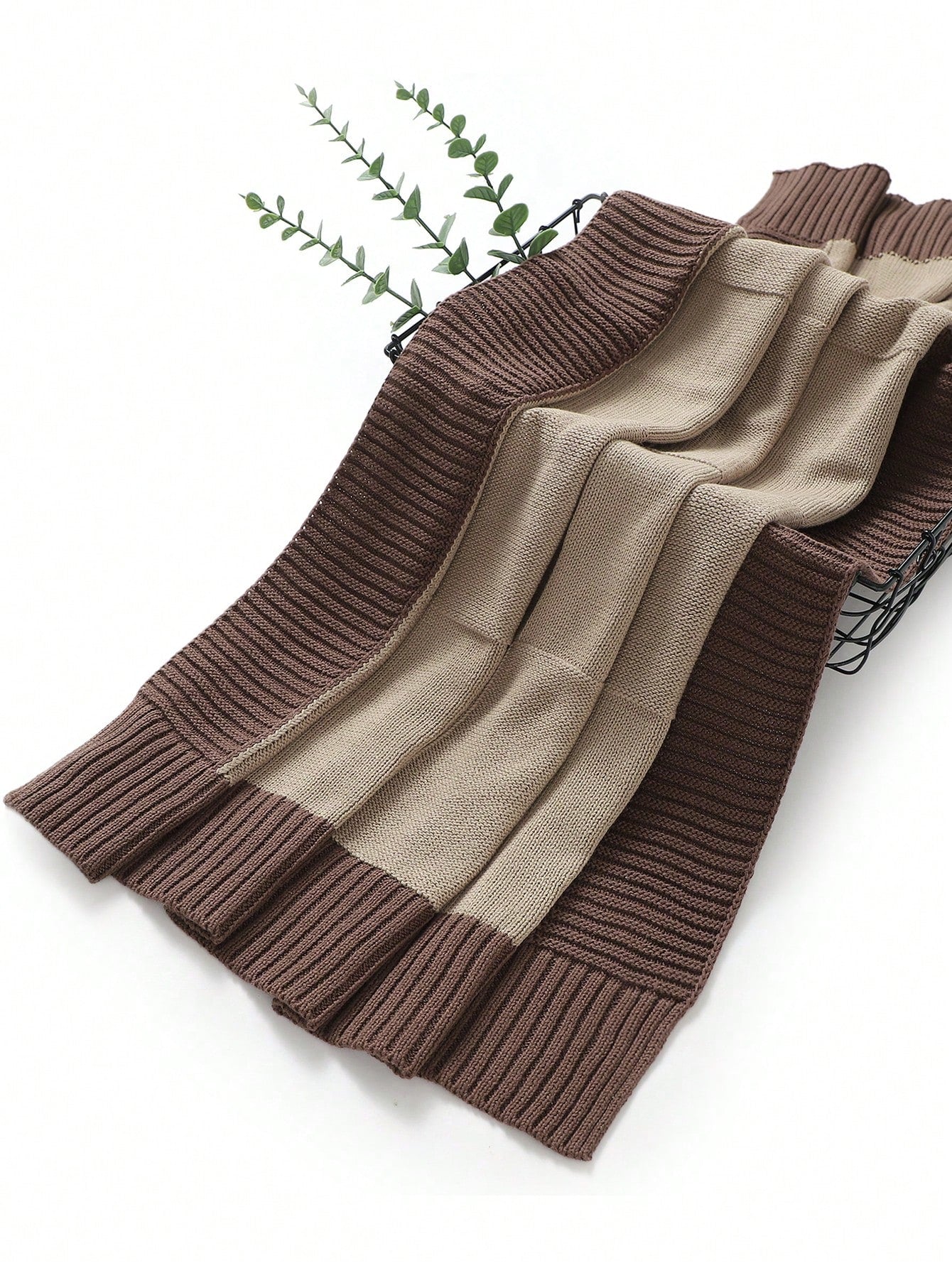 1pc Baby Knitted Patchwork Blanket, Infant Swaddle Wrap, Toddler Thick Quilt